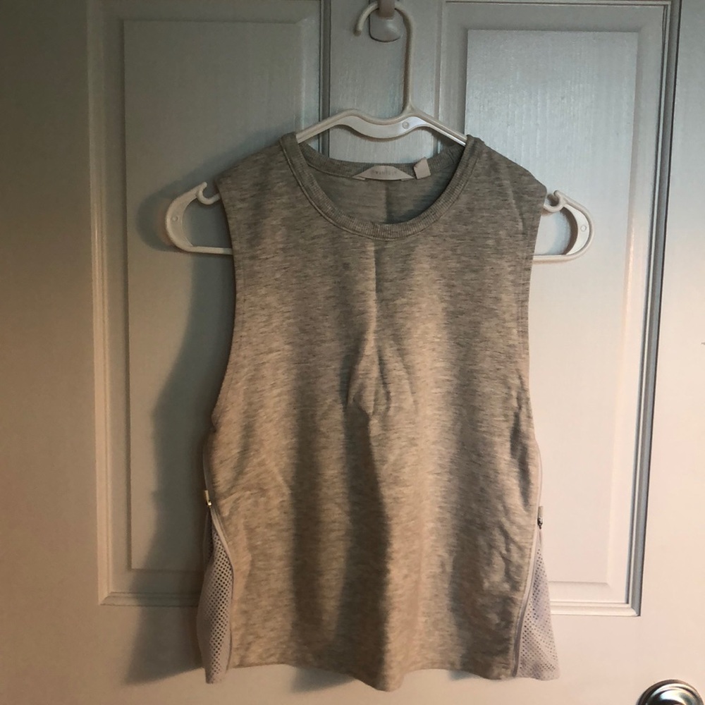 Athleta Heather Grey Tank with Side Zip Details